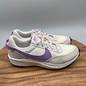Nike Waffle Debut Shoes Womens Size 9 White Purple Running Comfort Walking Gym